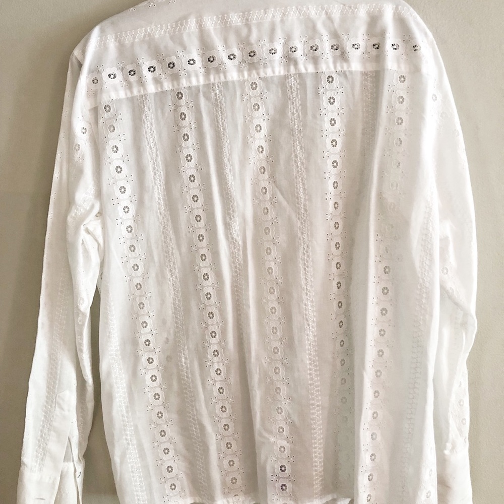 Vintage Escada White Sheer Button Down | Size 44 - Picture 2 of 8